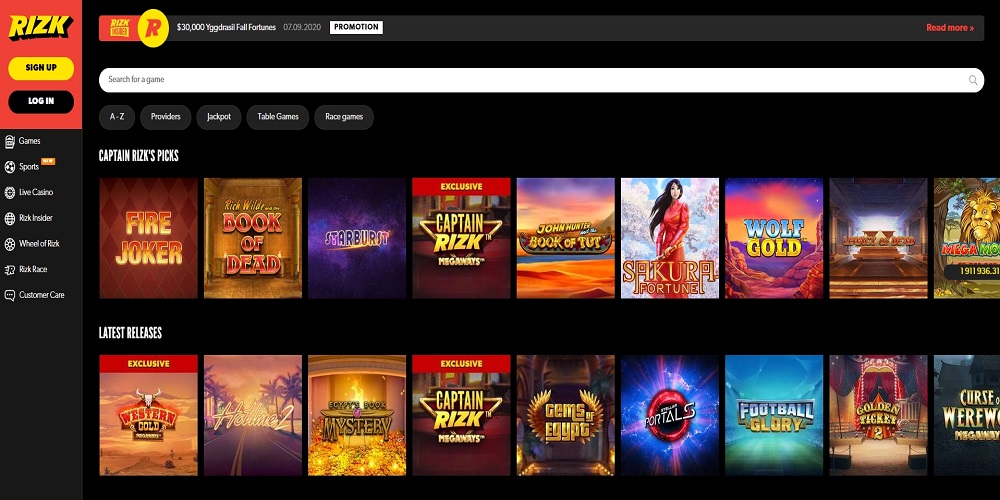 Rizk Casino Slots