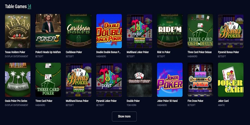 vulkan bet casino games